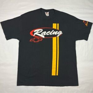 Vtg Chevy Racing Mens T-Shirt XL 90s Black Chevrolet Made in USA B7